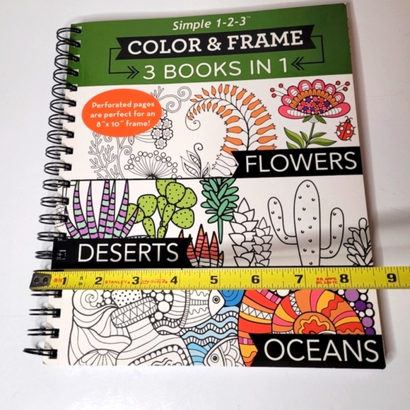 Color and Frame 3 books in 1 Flowers Deserts Oceans NWOT - Picture 10 of 10